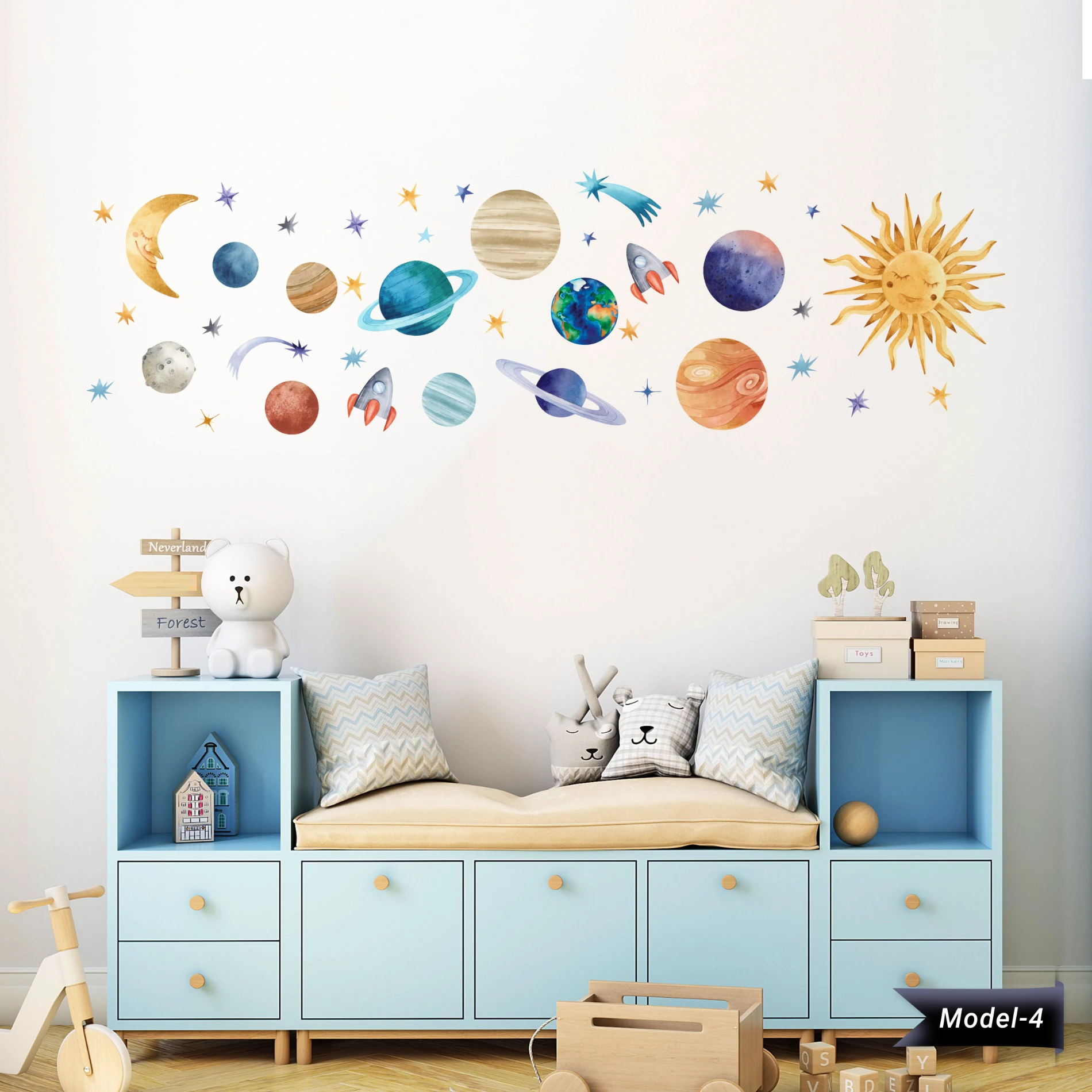 Çocuk Gezegenler Sticker (Model-4)