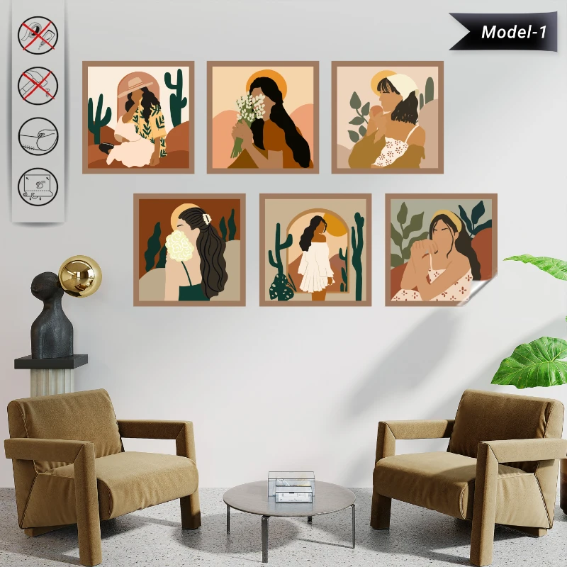 Statik Tutunma Özellikli Tablo - Poster Modern (Model- 1)