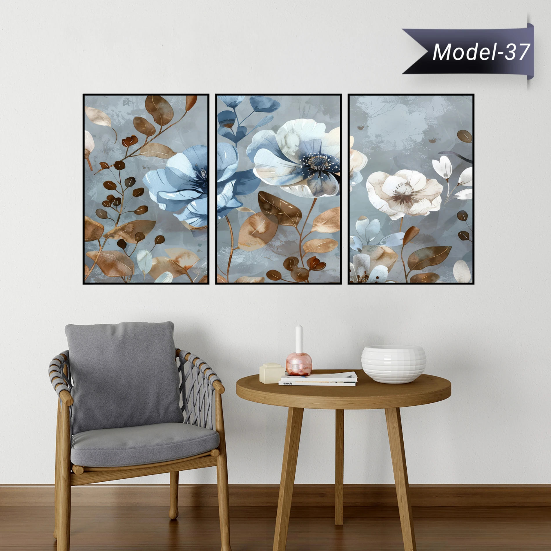 Statik Tutunma Özellikli Tablo - Poster Çiçek (Model- 37)