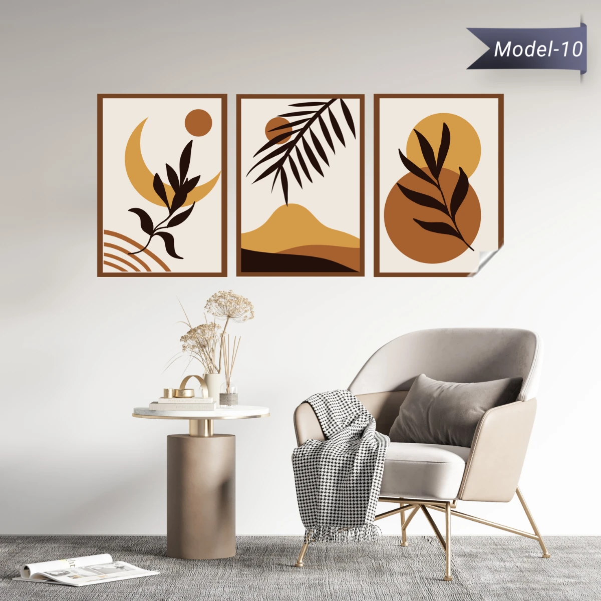 Statik Tutunma Özellikli Tablo - Poster Modern (Model- 10)