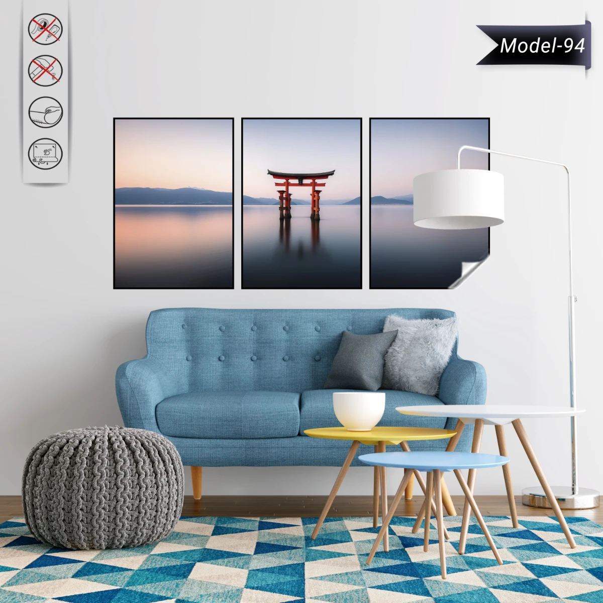 Statik Tutunma Özellikli Tablo - Poster Manzara (Model-94)