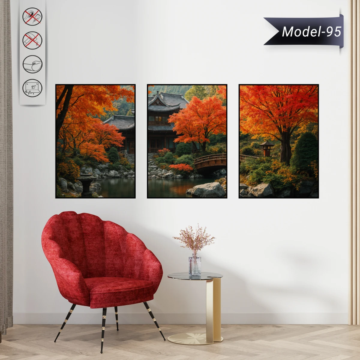 Statik Tutunma Özellikli Tablo - Poster Manzara (Model-95)