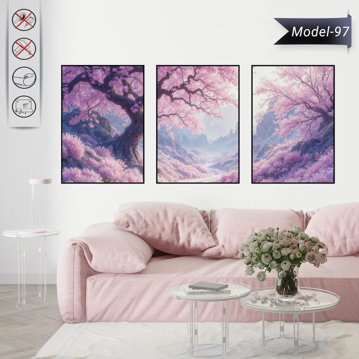 Statik Tutunma Özellikli Tablo - Poster Manzara (Model-97)