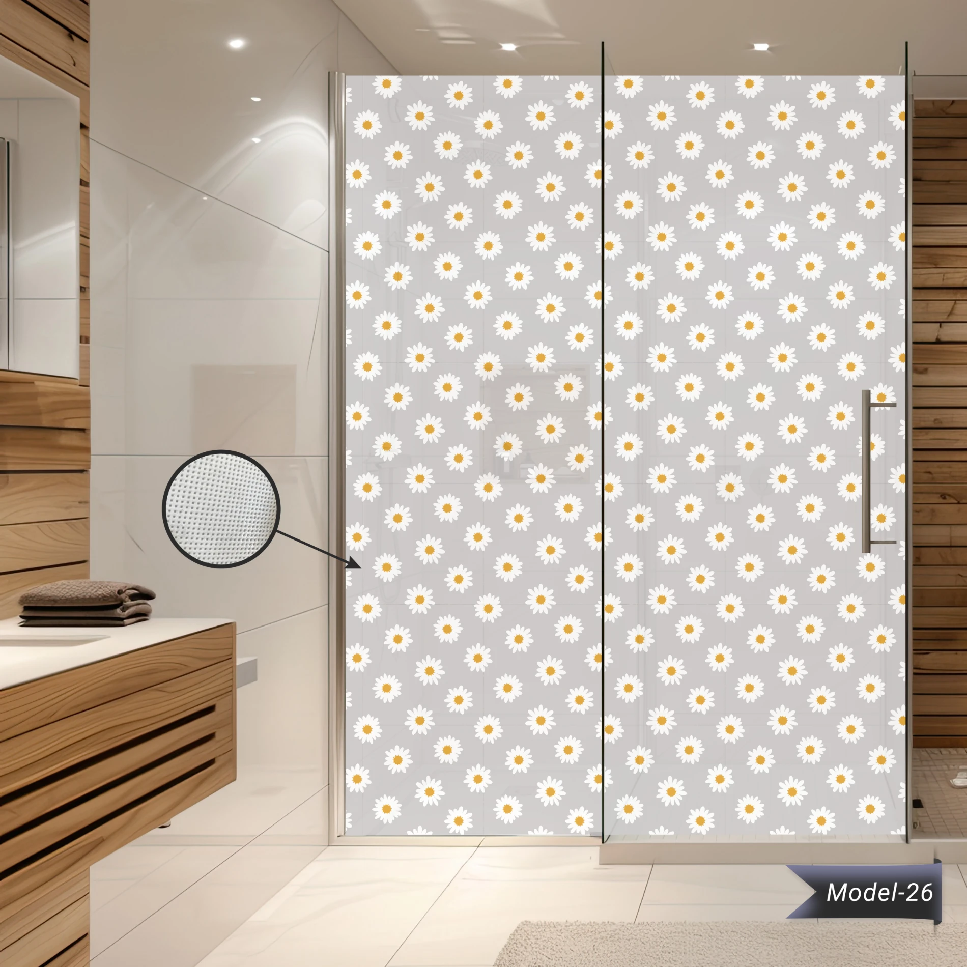 Yapışkanlı Duşakabin Kaplama (Model- 26)