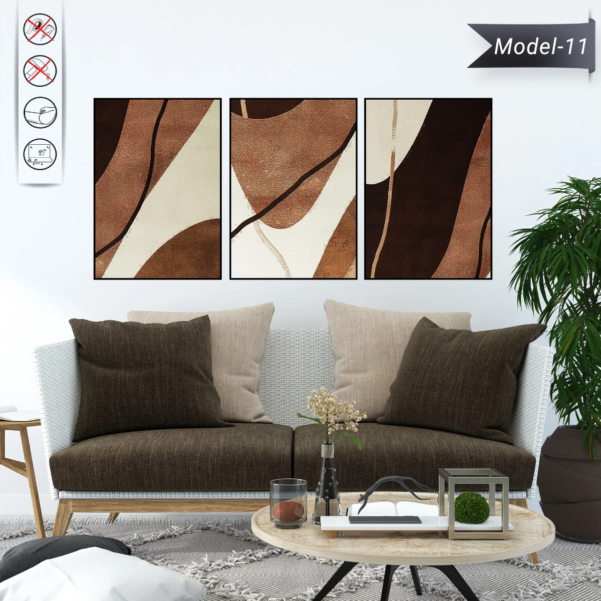 Statik Tutunma Özellikli Tablo - Poster Modern (Model- 11)