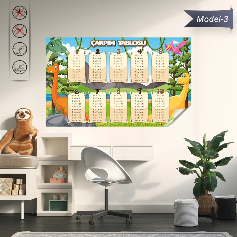 Statik Kağıt Özel Baskı Çarpım Tablosu (Model -3)