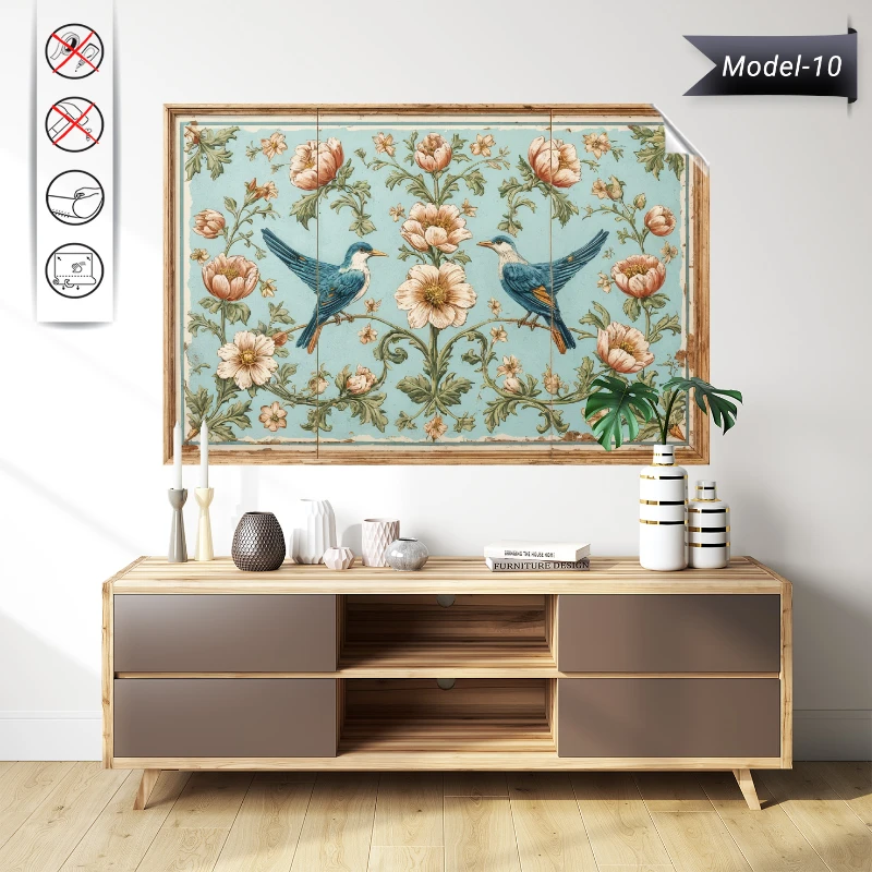 Statik Tutunma Özellikli Tablo - Poster Çini (Model- 10)