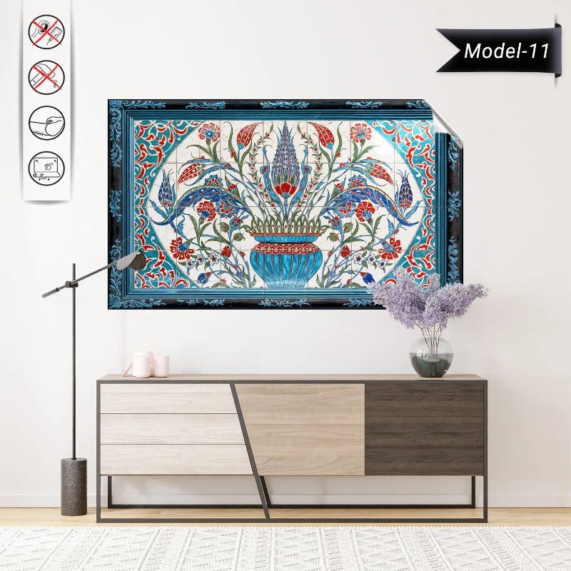 Statik Tutunma Özellikli Tablo - Poster Çini (Model- 11)