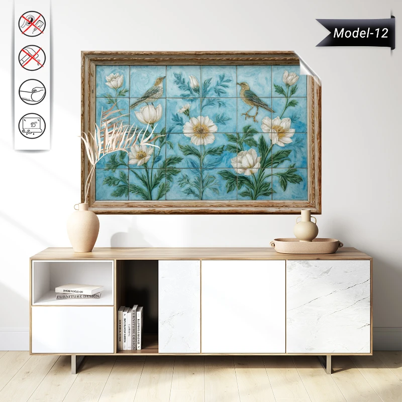 Statik Tutunma Özellikli Tablo - Poster Çini (Model- 12)