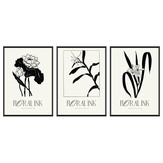 Statik Tutunma Özellikli Tablo - Poster Çiçek (Model- 53) 