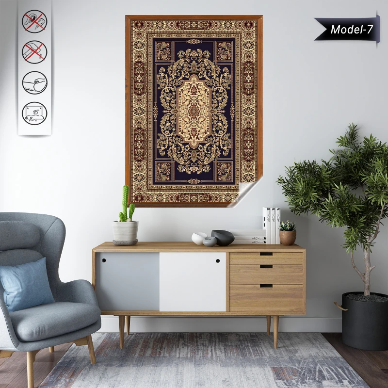 Statik Tutunma Özellikli Tablo - Poster Halı Desen (Model- 7)