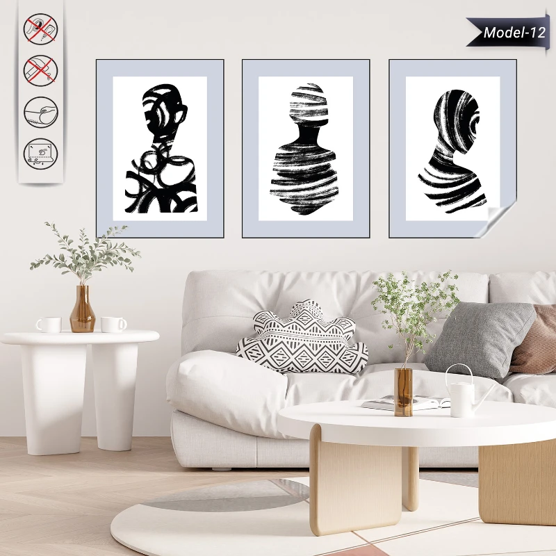 Statik Tutunma Özellikli Tablo - Poster Modern (Model- 12)