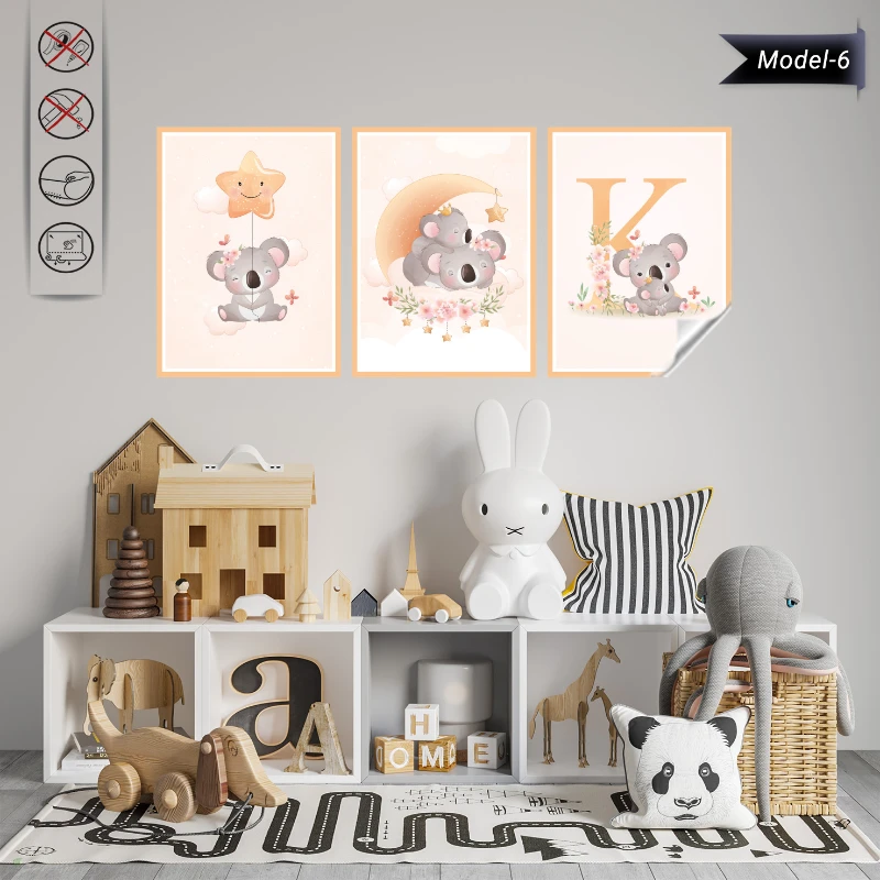 Statik Tutunma Özellikli Tablo - Poster Çocuk Odası (Model-6)