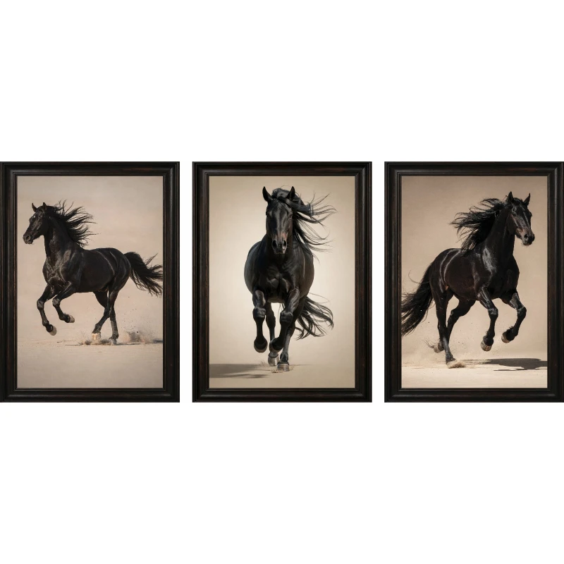 Statik Tutunma Özellikli Tablo - Poster At Hayvan (Model- 11)