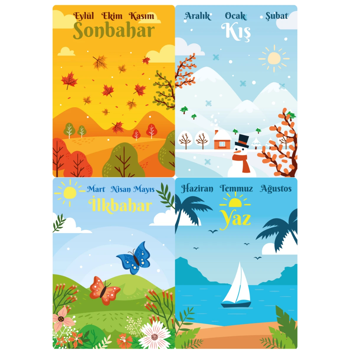 Statik Kağıt Mevsimler Poster 