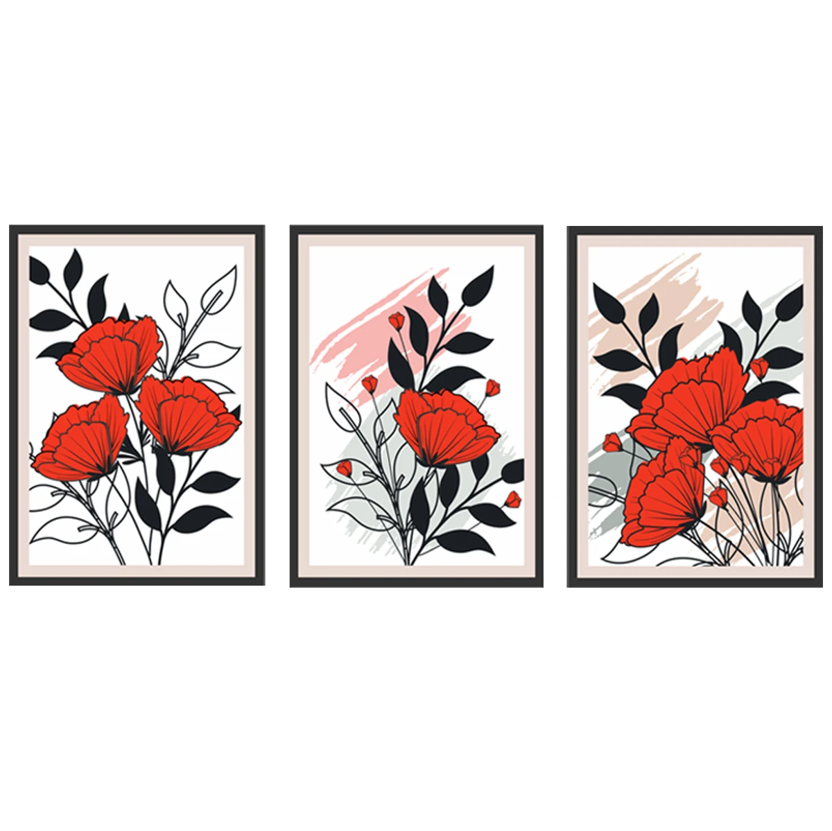 Statik Tutunma Özellikli Tablo - Poster Çiçek (Model- 48) 