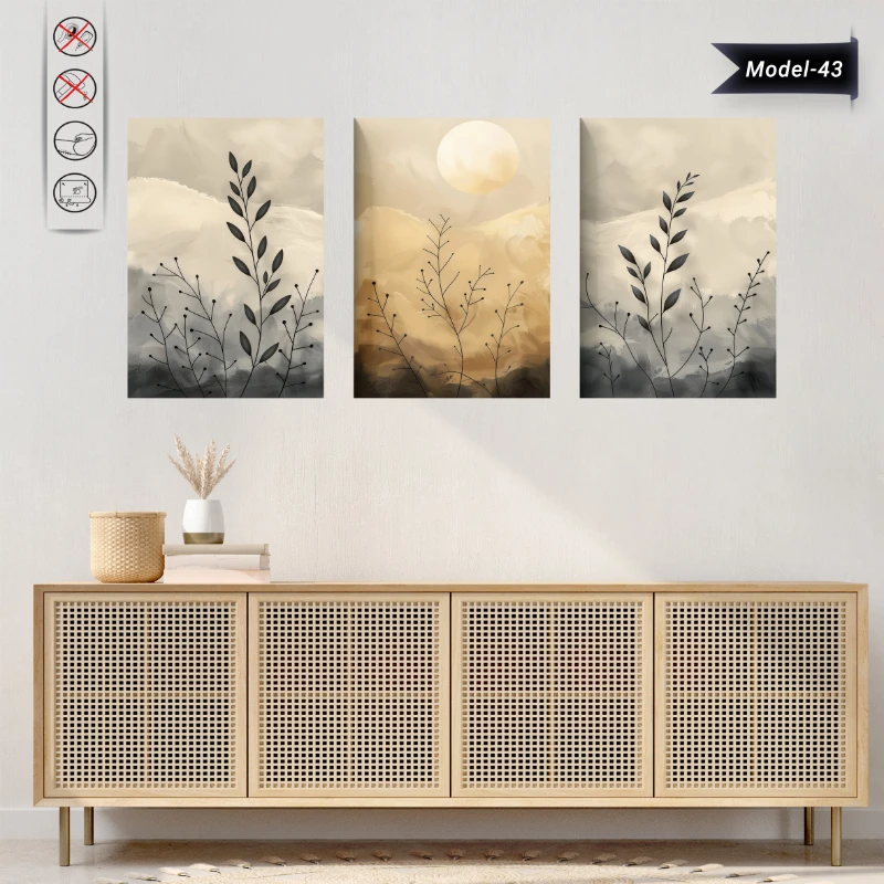 Statik Tutunma Özellikli Tablo - Poster Çiçek (Model- 43)