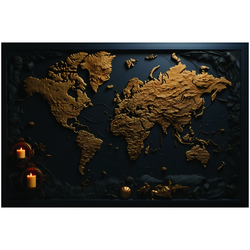 3D Görünümlü Dünya Haritası