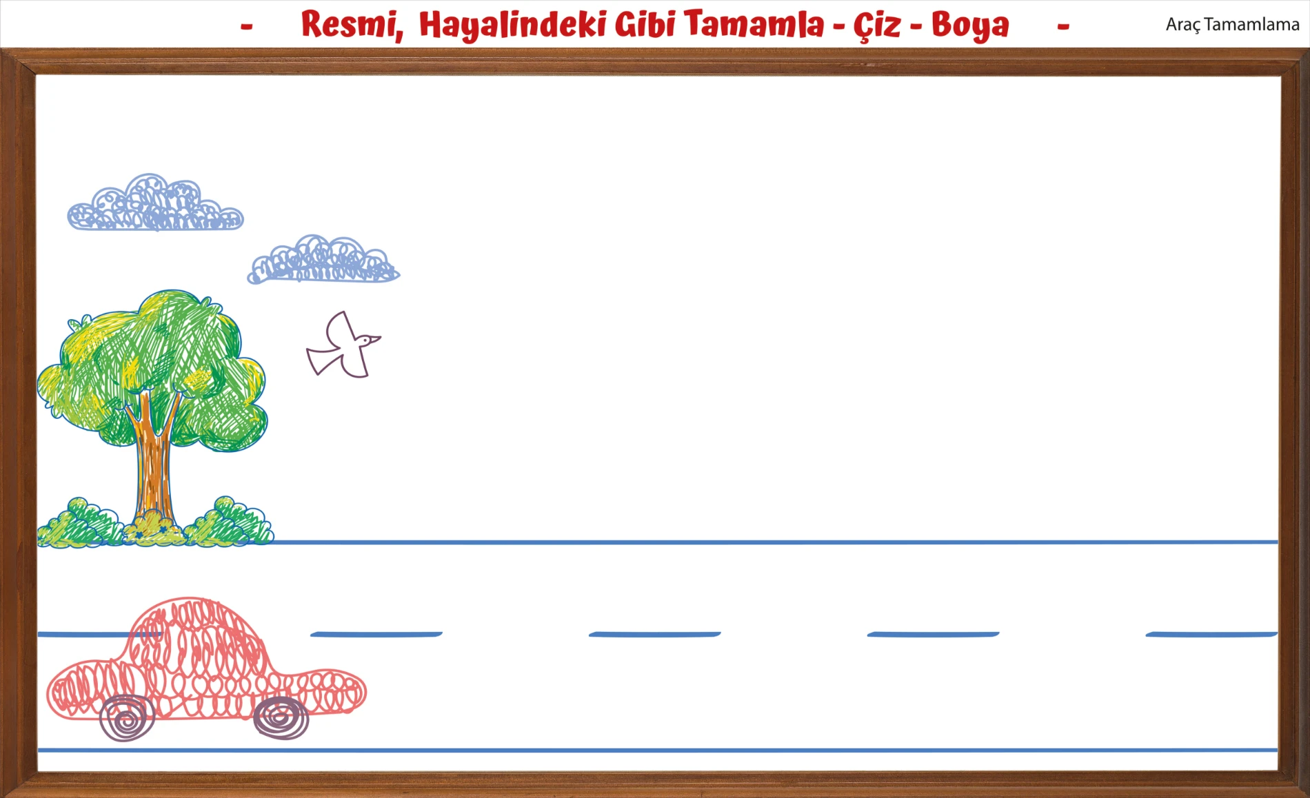 Boyama Kağıdı Dodo Resmi Tamamla 10'lu Set 
