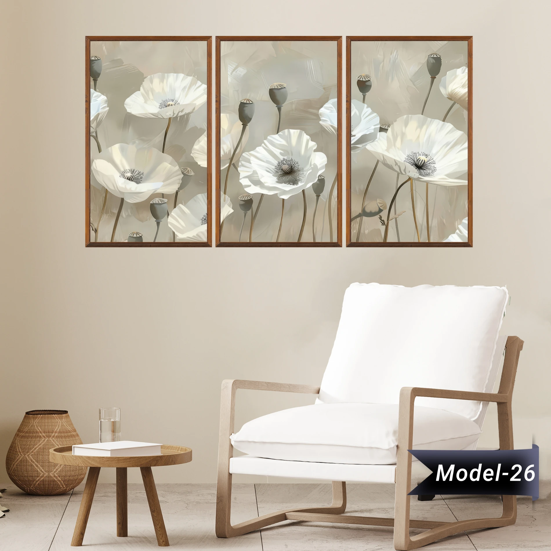 Statik Tutunma Özellikli Tablo - Poster Çiçek (Model- 26)