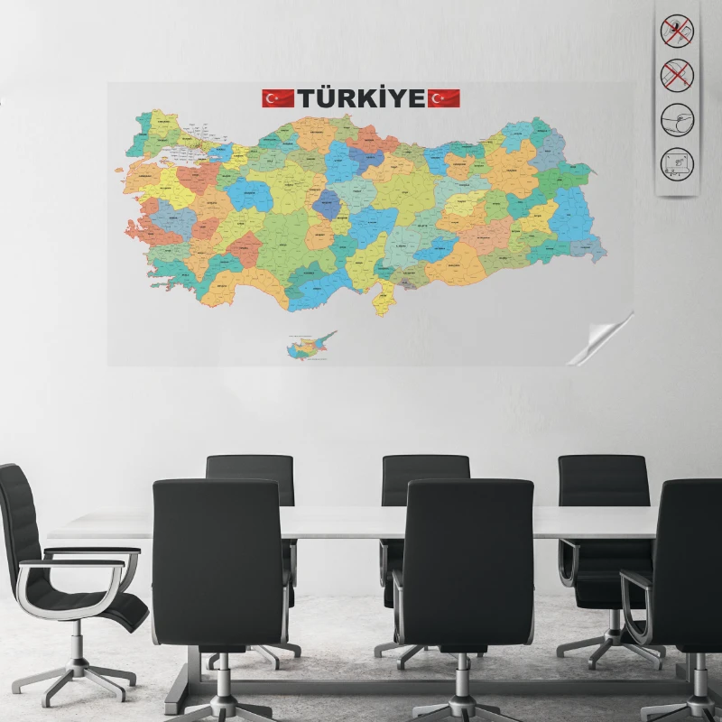 Statik Kağıt Türkiye İl-İlçe Haritası