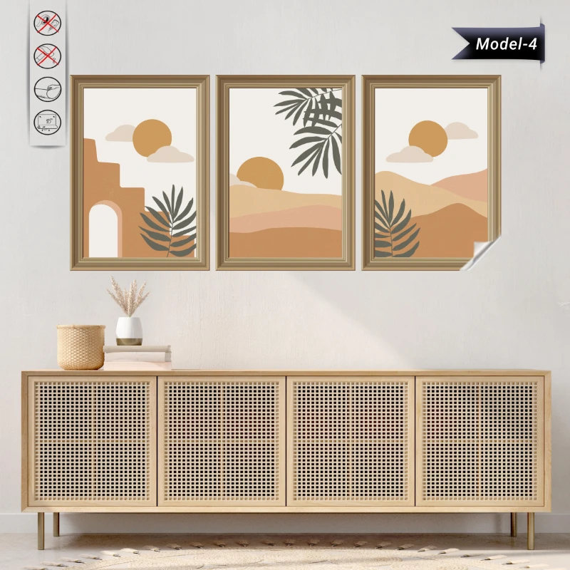 Statik Tutunma Özellikli Tablo - Poster Modern (Model- 4)