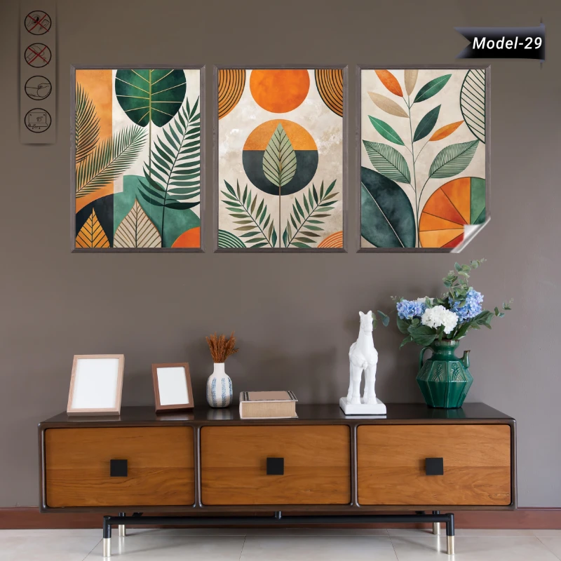 Statik Tutunma Özellikli Tablo - Poster Çiçek (Model- 29)