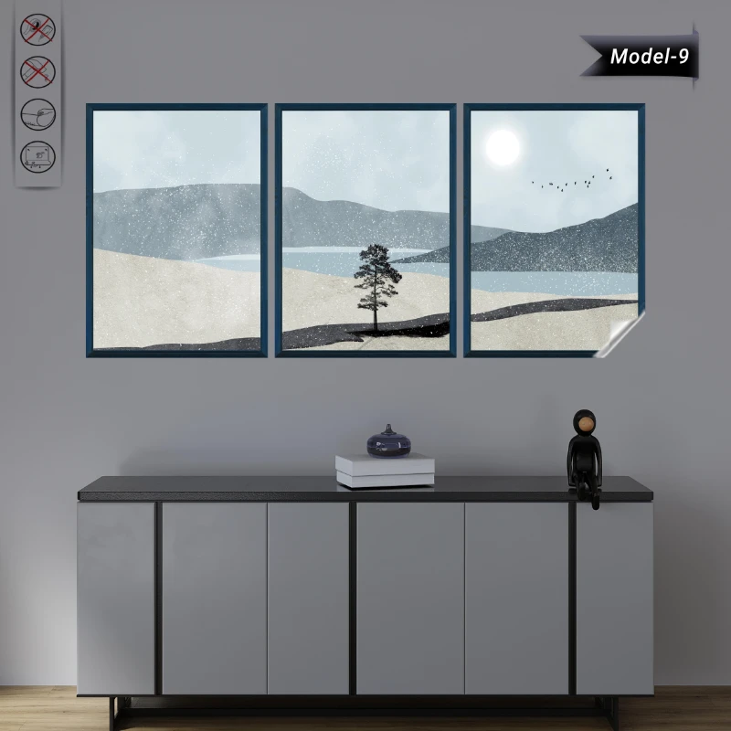 Statik Tutunma Özellikli Tablo - Poster Modern (Model- 9)