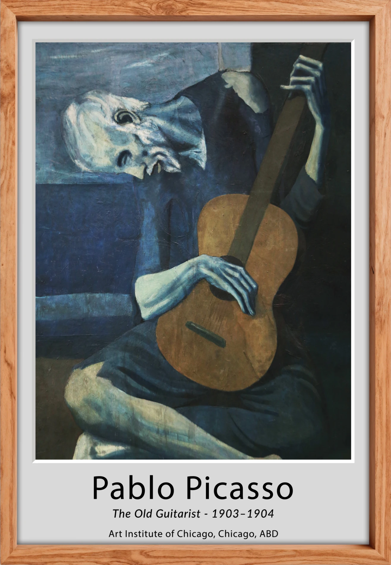 Yaşlı Gitarist Tablo - Poster Dünyaca Ünlü ( Model-23)