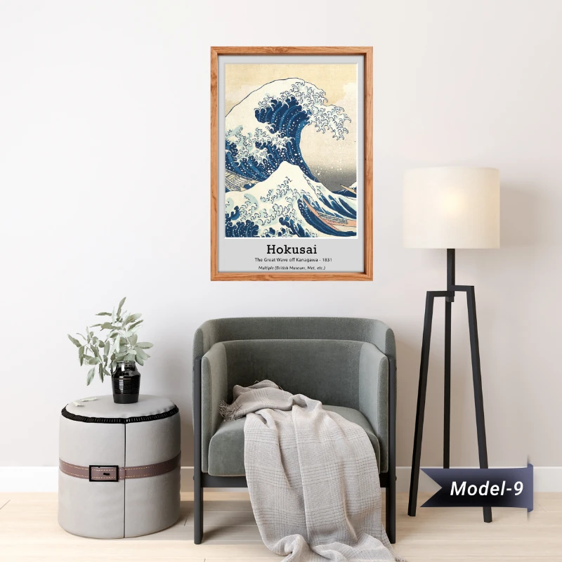 Büyük Dalga Tablo - Poster Dünyaca Ünlü ( Model-9)