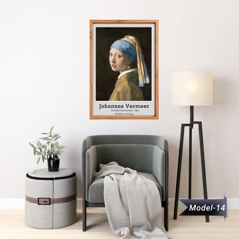İnci Küpeli Kız Tablo - Poster Dünyaca Ünlü ( Model-14)