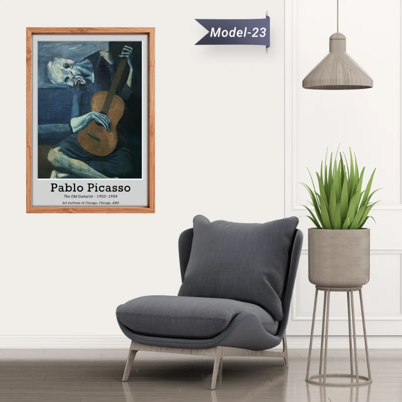 Yaşlı Gitarist Tablo - Poster Dünyaca Ünlü ( Model-23)