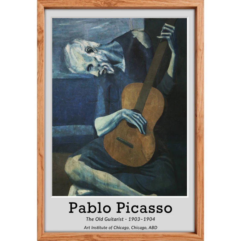 Yaşlı Gitarist Tablo - Poster Dünyaca Ünlü ( Model-23)