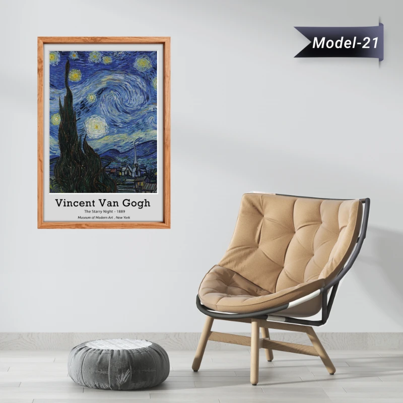 Yıldızlı Gece Tablo - Poster Dünyaca Ünlü ( Model-21)