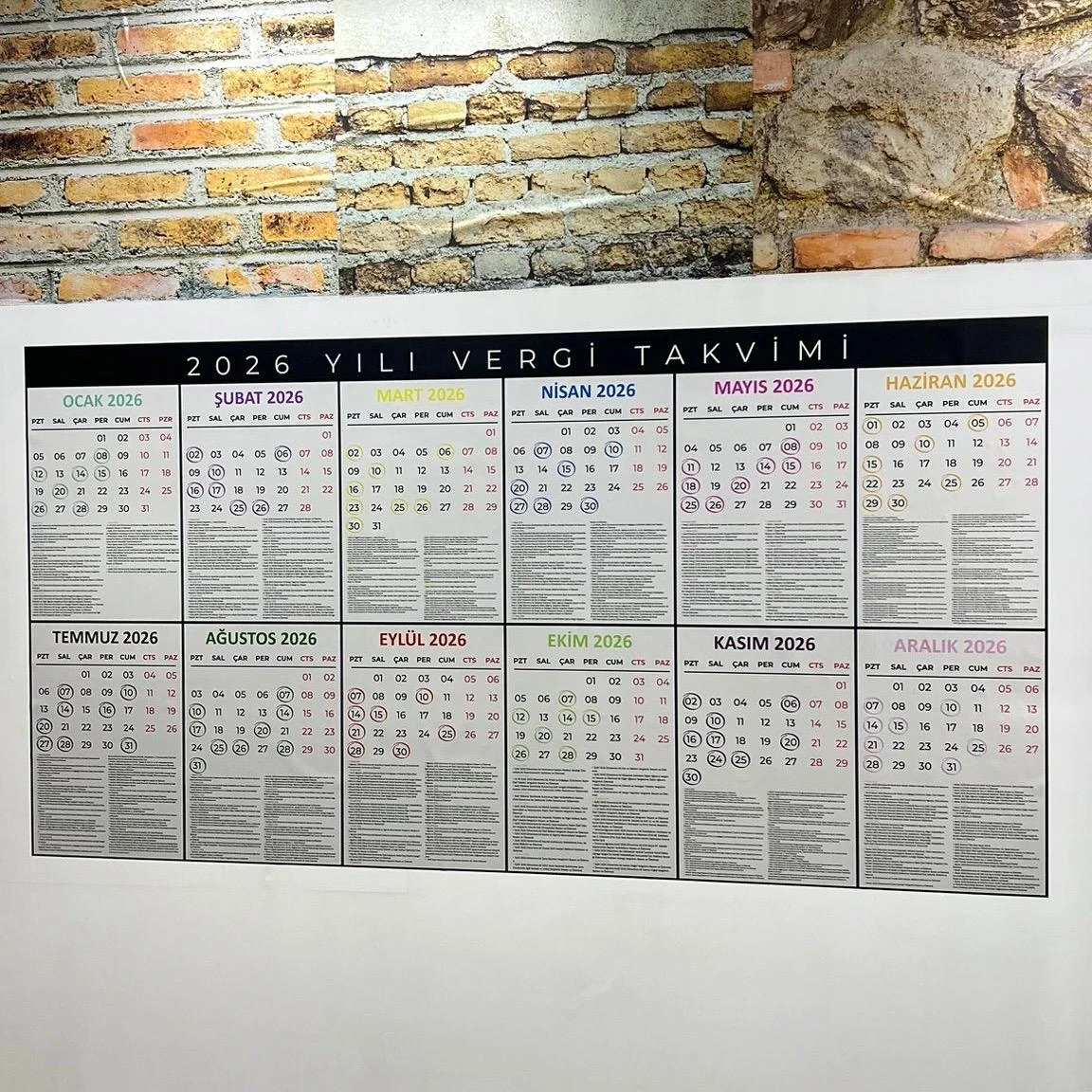 Statik Kağıt 2026 Vergi Takvimi 