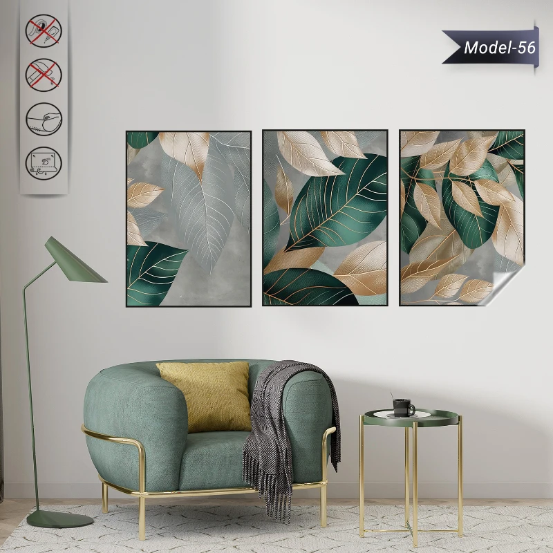 Statik Tutunma Özellikli Tablo - Poster Çiçek (Model- 56)