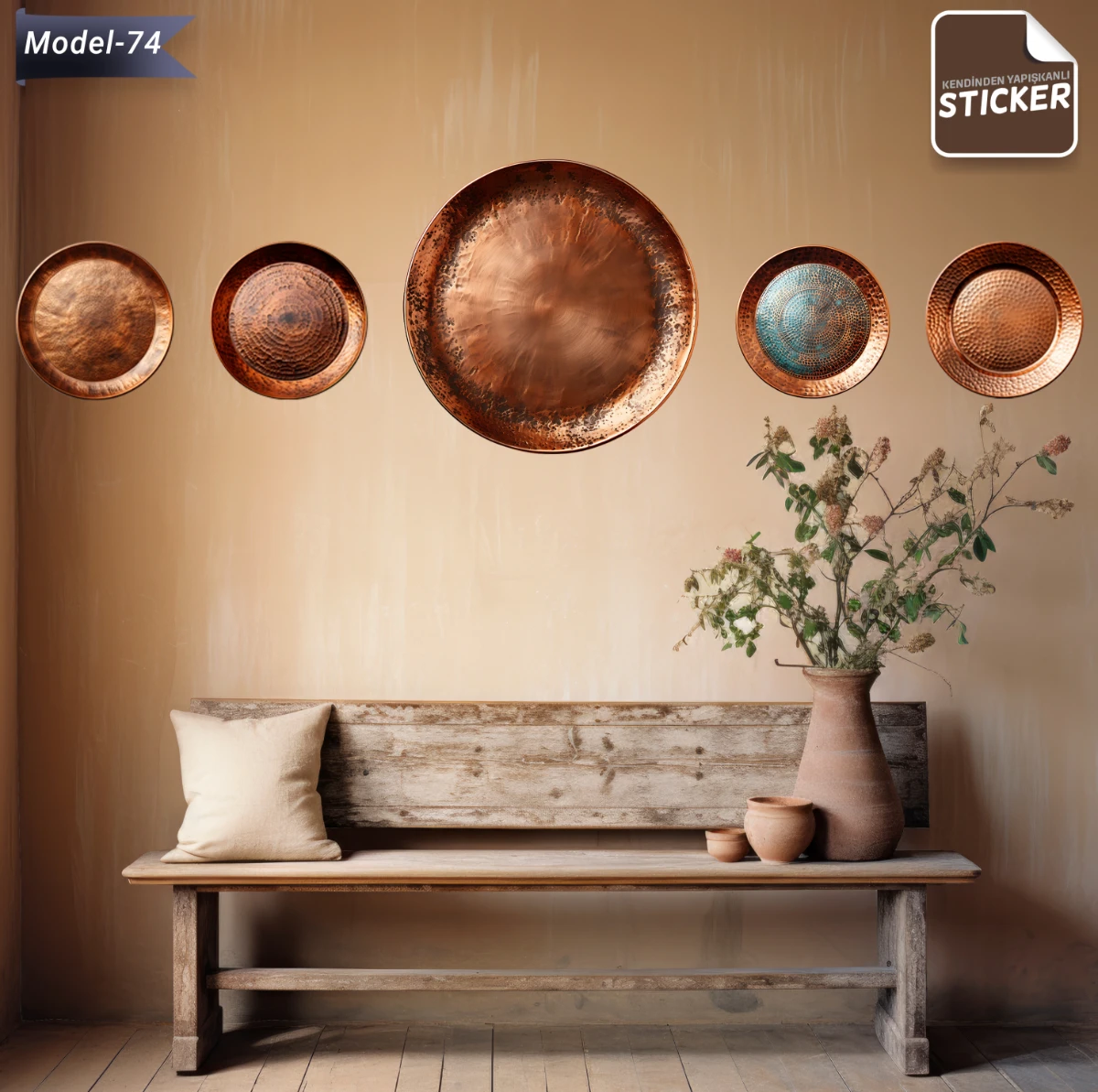 Ev Dekorasyon Tabak  Sticker (Model-74)