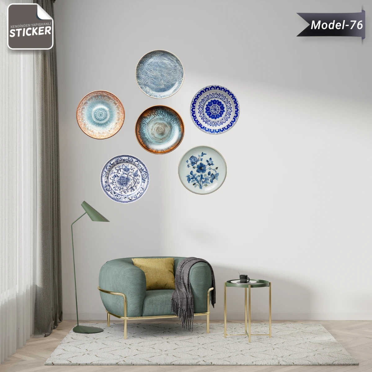 Ev Dekorasyon Tabak  Sticker (Model-76)