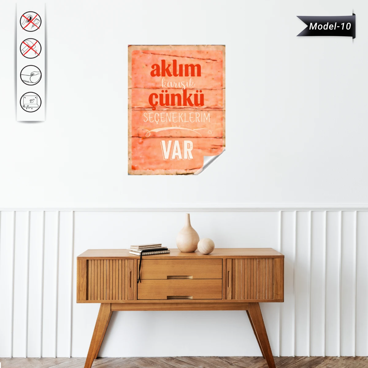 Statik Tutunma Özellikli Tablo - Poster Mizah (Model -10)
