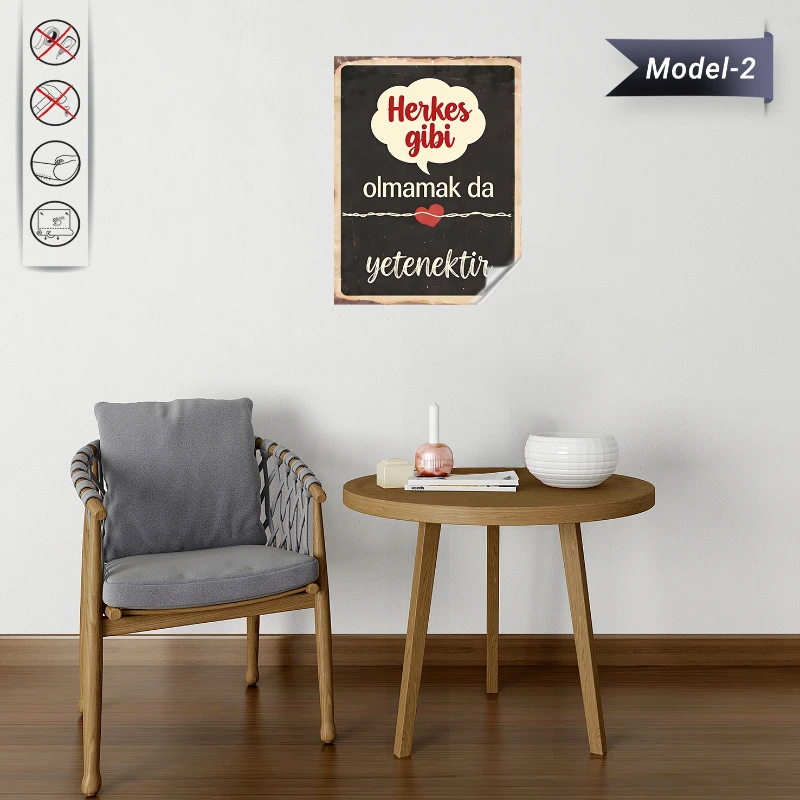 Statik Tutunma Özellikli Tablo - Poster Mizah (Model -2)