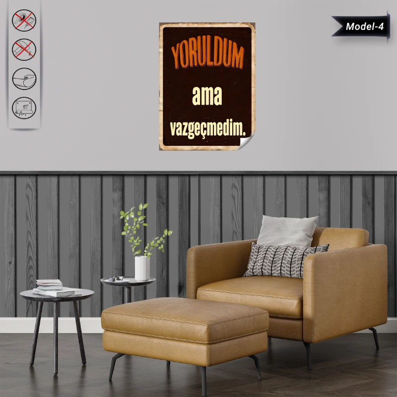 Statik Tutunma Özellikli Tablo - Poster Mizah (Model -4)