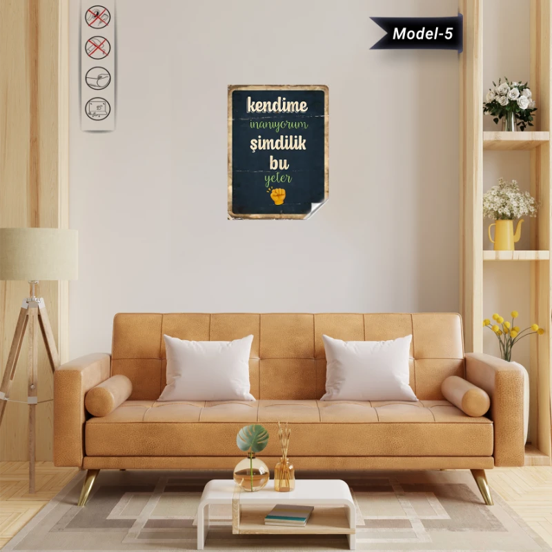 Statik Tutunma Özellikli Tablo - Poster Mizah (Model -5)