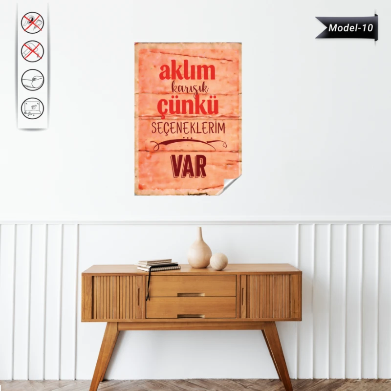 Statik Tutunma Özellikli Tablo - Poster Mizah (Model -10)