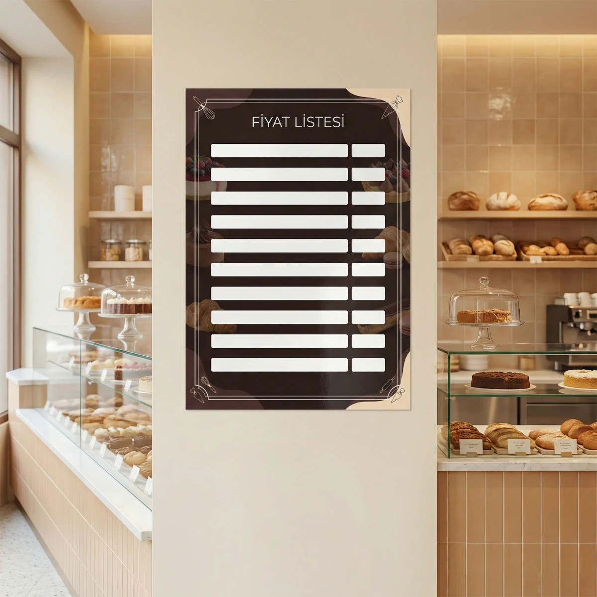 Yapışkanlı Pastane Fiyat Listesi  (Model- 20)