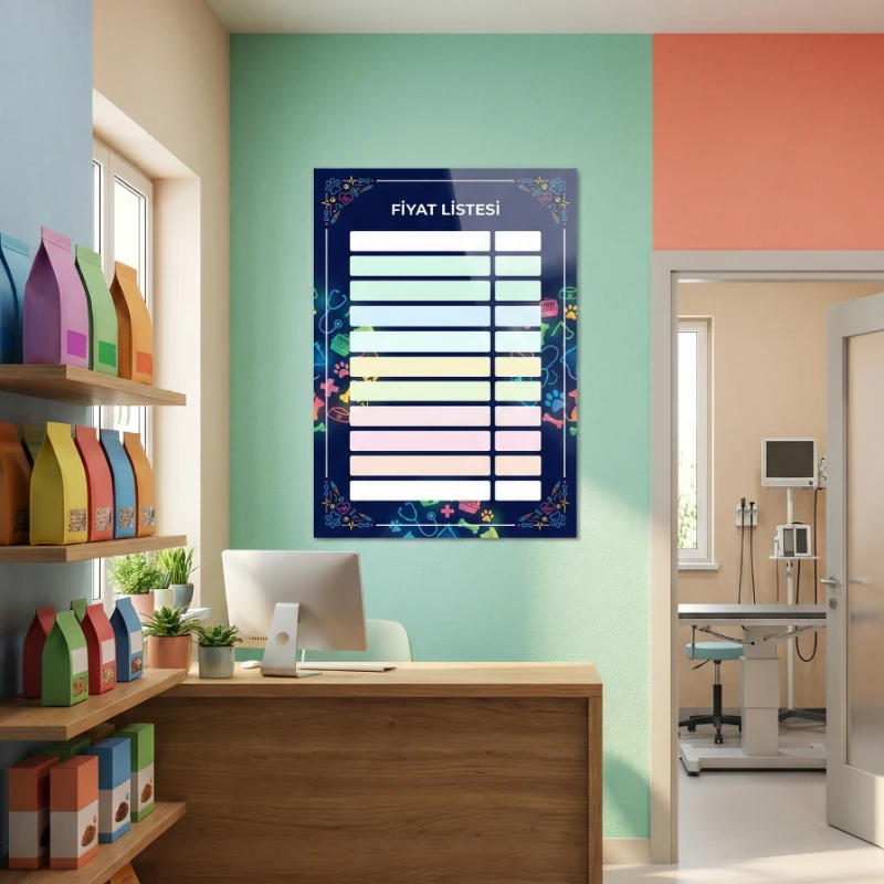 Yapışkanlı Veteriner Fiyat Listesi  (Model- 15)