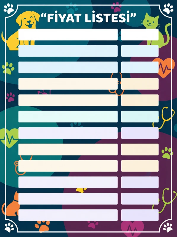 Yapışkanlı Veteriner Fiyat Listesi  (Model- 16)