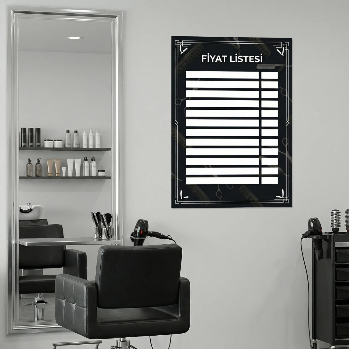 Yapışkanlı Kuaför Fiyat Listesi  (Model- 22)