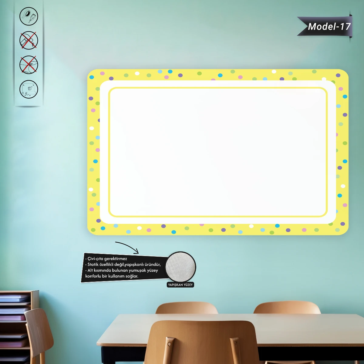 Yapışkanlı Renkli Profesyonel Tahta ( Model -17)