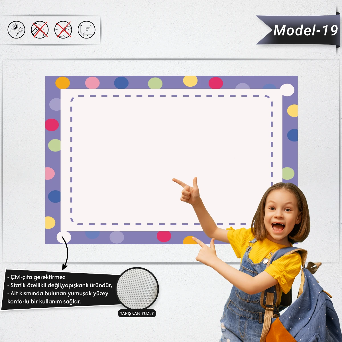 Yapışkanlı Renkli Profesyonel Tahta ( Model -19)