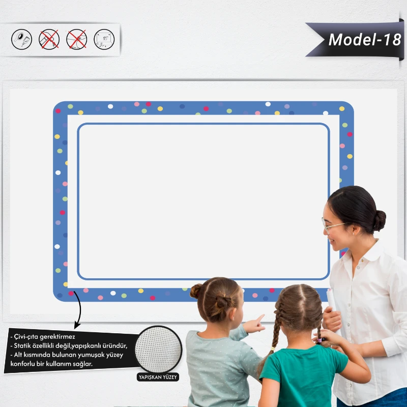 Yapışkanlı Renkli Profesyonel Tahta ( Model -18)